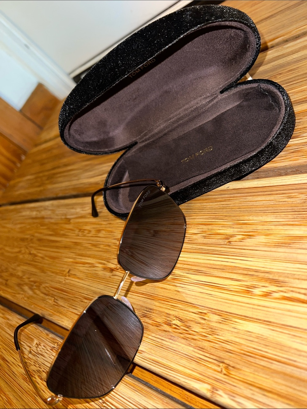 Tom Ford Sunglasses in Brown Lenses with Gold Frames. Never wore